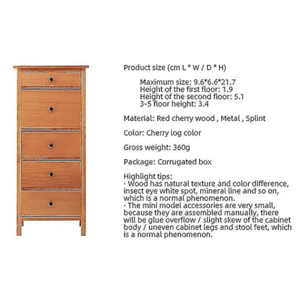 Byråer>1/10 Bjd Ob11 Miniatyr Möbler Mini Byrå Tillbehör Vit