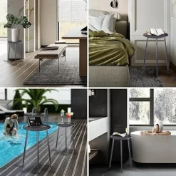 Balkongmöbler>50 cm Blomkrukshållare i flera nivåer, Metallväxtställ, för Hemmabalkong Inomhus Trädgård (Svart)