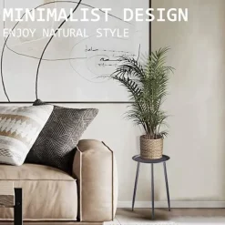 Småbord>50 cm Blomkrukställ i flera nivåer, metallväxtställ, för hemmabalkong inomhusträdgård (svart)