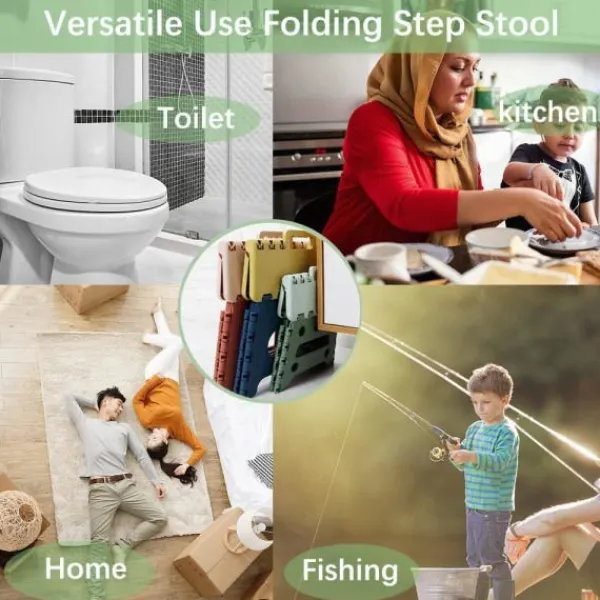 Pallar>18 cm hög - Bärbar pall i blå plast för barn och vuxna - H yoyo