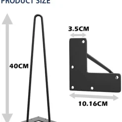 Småbord>41 cm Hårnålsbordsben Max Stöd 204 kg med Skyddsfötter Modern Stil från Mitten av Århundradet för Möbelben, Soffbordsben
