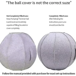 Kontorsmöbler>65 cm Sittboll för Kontor, Sovsal och Hem, Pilatesboll med Överdrag, Lättviktig, Självstående, Ergonomisk, Hållningsaktiverande Träning