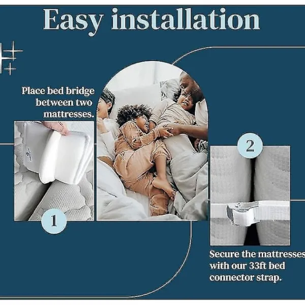 Sängar>20 cm Sängöverbryggning - Madrassanslutning för att förvandla två enkelsängar till en dubbelsäng - Madrasskiljare med madrassband för gästrum