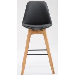 BellaFurn Stolar>2 -del barstol - Högpallar - Utmärkt sittplatskomfort | Färg: Svart | Klädfärg: Naturen