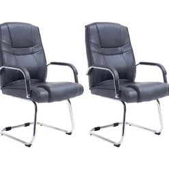 BellaFurn Kontorsmöbler>2 -del Set XXL -släbåtar - Konstgjord läderklädsel - Hög sittplatskomfort och hållbar design | Färg: Grå