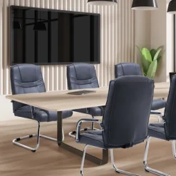 BellaFurn Kontorsmöbler>2 -del Set XXL -släbåtar - Konstgjord läderklädsel - Hög sittplatskomfort och hållbar design | Färg: Grå