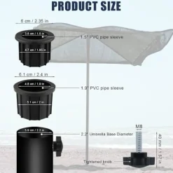 Balkongmöbler>6 Delar Balkong Paraply Tillbehör, 4 Paraplyhålsringar och 2 Handvridna Skruvar, Paraplyhållare Tillbehör för