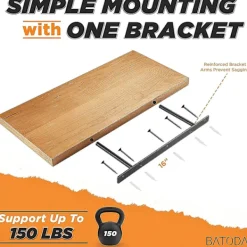 Hyllor>- Extra starka flytande hyllkonsoler (2 st) Massiva stål dolda hyllstöd - Dolda konsoler för flytande trähyllor - Skruvar och väggpluggar inkl