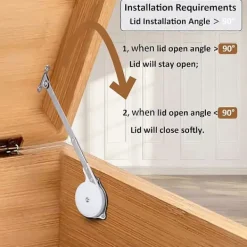 Kistor & Koffertar>1 Förpackning Leksakslåda gångjärn Mjukstängande lockstöd gångjärn Bröstkorg gångjärn för trä, , Förvaringskista & Bänk