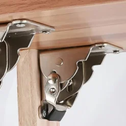 Balkongmöbler>:90 Graders Självlåsande Kang Bordsmöbler Fast Rostfritt Stål Fällbart Gångjärn (Svart)