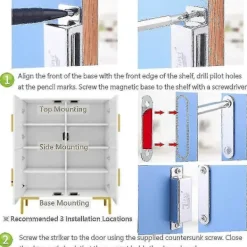 DAO Skåp>28 kg Stark Magnetisk Skåpdörrmagnet 2 Delar Rostfritt Stål Magnetiska Skåpdörrspärrar För Möbler Stark Kraftfull Magnet För Låda [DB]