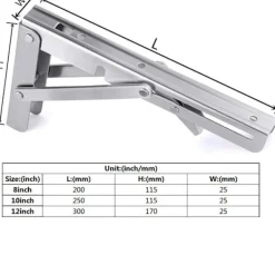 Balkongmöbler>*200 mm Fällbar Konsol, Rostfritt Stål Fällbar Konsol, Wa*