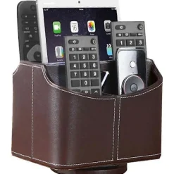 Kontorsmöbler>2025 Ny fjärrkontrollhållare i läder, 360 graders roterande skrivbords-TV-fjärrkontrollförvaring/låda, soffbord