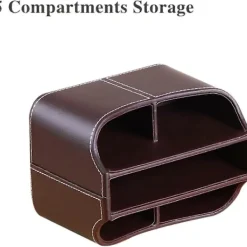 Kontorsmöbler>2025 Ny fjärrkontrollhållare i läder, 360 graders roterande skrivbords-TV-fjärrkontrollförvaring/låda, soffbord