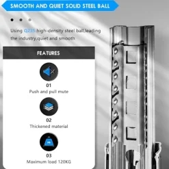 Skåp>1 par 400 mm kraftiga lådskenor, belastningskapacitet upp till 120 kg, utan lås 450mm
