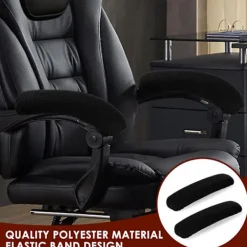 Stolar>1 Par Armstödsöverdrag för Kontorsstol/Kontorsstol Armstöd Överdrag Armbågskudde Gamingstol Armstöd Svart