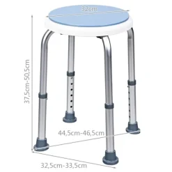 Northix Pallar>360° roterande duschpall, justerbar höjd, blå