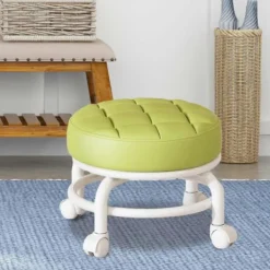 Pallar>360° Roterande Rullpall Hushållspall Flyttbar Pall Lågt Buller Remhjul Låg Pall Universella Svängbara Hjul För Kök Hem-FA-