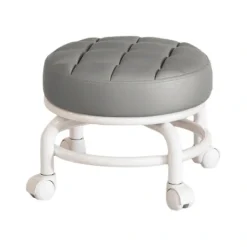 Pallar>360° Roterande Rullpall Hushållspall Flyttbar Pall Lågt Buller Remhjul Låg Pall Universella Svängbara Hjul För Kök Hem Grå