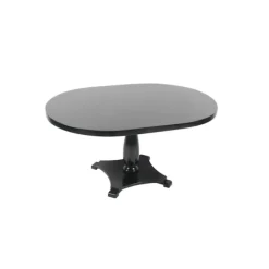 Tusent Soffbord>948 Soffbord pelare svart oval skiva