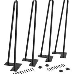 Småbord>4 st 45 cm Hårnålsbordsben Max Stöd 204 kg med Skyddsfötter Modern Stil från Mitten av Århundradet för Möbelben Soffbordsben 45cm