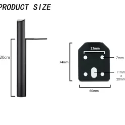 Småbord>4 st 20 cm möbelben, svart metall bordsben, DIY möbelben, med skruvar