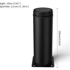 Soffbord>4 st 15 cm svarta justerbara möbelben i rostfritt stål