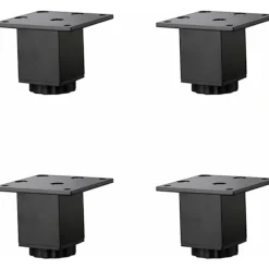 Småbord>4 st (5 cm/2 tum) Höjdjusterbara möbelben i aluminiumlegering, soffbordsben, ben för diskbänksskåp i badrum, 5-40 cm, mattsvart, med skruvar