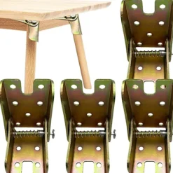 Matbord>4 st 90 graders självlåsande fällgångjärn, fällbart bordsbensfäste i stål, stödfäste