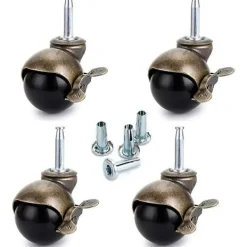 Kontorsmöbler>8 st 40 mm hjul med broms, möbelhjul med broms, nylon för kontorsstol, soffa, säng, soffa, lastkapacitet 25 kg per hjul