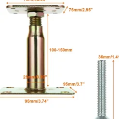 FJORD Balkongmöbler>2 st 100-150 mm Justerbara Höjda Stolpbassupphängningar, Tunga Takstöd för Byggnader