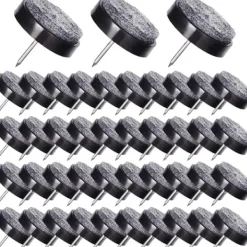 Kontorsmöbler>50 st 17 mm svarta glidfiltkuddar, förvaringslåda med woode