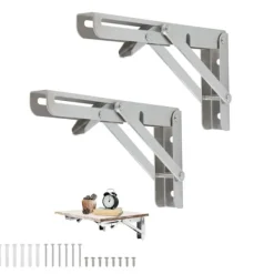 Balkongmöbler>2 st 200 mm väggmonterade fällbara konsoler i rostfritt stål, fällbara konsoler, kraftiga fällbara konsoler