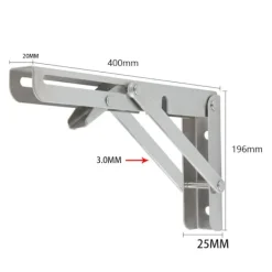 Balkongmöbler>2 st 400 mm väggmonterade fällbara konsoler i rostfritt stål, fällbara konsoler, kraftiga fällbara konsoler