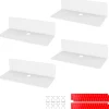 Hyllor>4 st akryl flytande vägghyllor, 23*9,5 cm, självhäftande hylla utan borrning med 8 kabelklämmor, liten hylla för kontor, badrum, kök, sovrum, vit