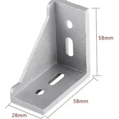 Balkongmöbler>5 st Aluminiumlegering Höger Vinkel L-formad Hörnfäste 58x58mm*28mm