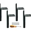 Småbord>4 st 15cm Möbelben Svarta Metall Bordsben DIY Möbelben Med Skruvar För Soffa Soffbord Sängbord Annan Möbel