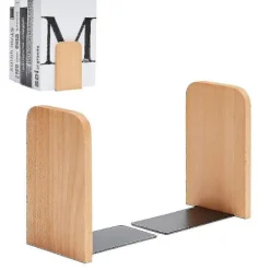Hyllor>2 st Enkla Bokstöd i Trä Förtjockade Bokhyllor Bokstöd Massivt Trä För Studenter Runt Huvud /