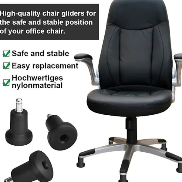 Het rea Kontorsmöbler>5 st Ersättningshjul för kontorsstol, fasta hjul, glidskydd för kontorsstol, 2 tum golvglidskydd för kontorsstol, fasta fotplattor - Glad