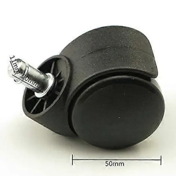 Kontorsmöbler>2 st Ersättningshjul i plast, svängbara, svarta, 50 mm, för kontorsstol, snurrstol, soffa