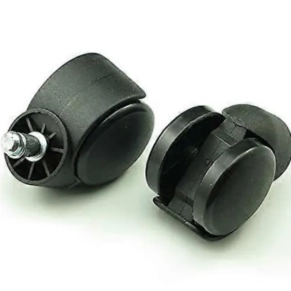 Kontorsmöbler>2 st Ersättningshjul i plast, svängbara, svarta, 50 mm, för kontorsstol, snurrstol, soffa