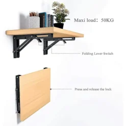 Hyllor>2 st Fällbart Hyllkonsol 200mm Fällbart Konsol Vägghylla Kraftig Fällbar Konsol Svart Fällbar Konsolhylla För Bord Vägghylla 50kg Lastkapacitet