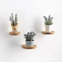 Hyllor>2 st Förtjockad Trä Flytande Hylla, Rund Väggmonterad Hylla, Trä Vägghylla För Diverse Saker