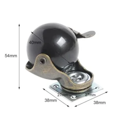 Stolar>4 st hjul för möbelben (1,5 tum (40 mm) - med broms)