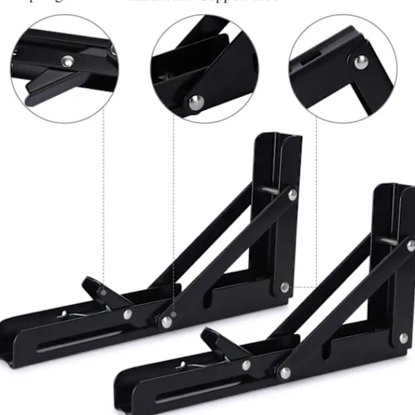 Hyllor>2 st hopfällbara hyllkonsoler 200 mm fällbar konsol vägg hylla tung