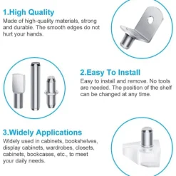 DAO Hyllor>120 st Hyllpinnar, 5 Stilar Hyllpinnar Hyllstöd, Skåp Hyllpinnar för Hyllor Bokhyllor