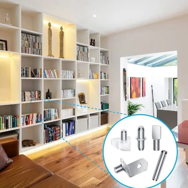 DAO Hyllor>120 st Hyllpinnar, 5 Stilar Hyllpinnar Hyllstöd, Skåp Hyllpinnar för Hyllor Bokhyllor