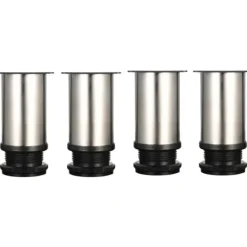 Skåp>4 st justerbara ben 80 mm höjd skåpben bordsben möbelben, rostfritt stål justerbar höjd 0-15 mm levereras med rostfria skruvar