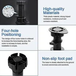 Skåp>20 st Justerbara Möbelfötter Skåpfötter Benenhet Skåpsben med Platta Klämmor för Kök Ba[YD]