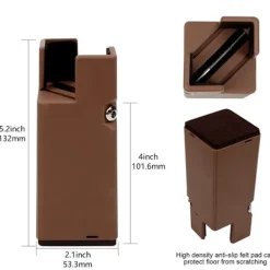 OCEAN Stolar>4 st Justerbara Sänghöjare 22-42mm Bruna Möbelhöjare 10cm